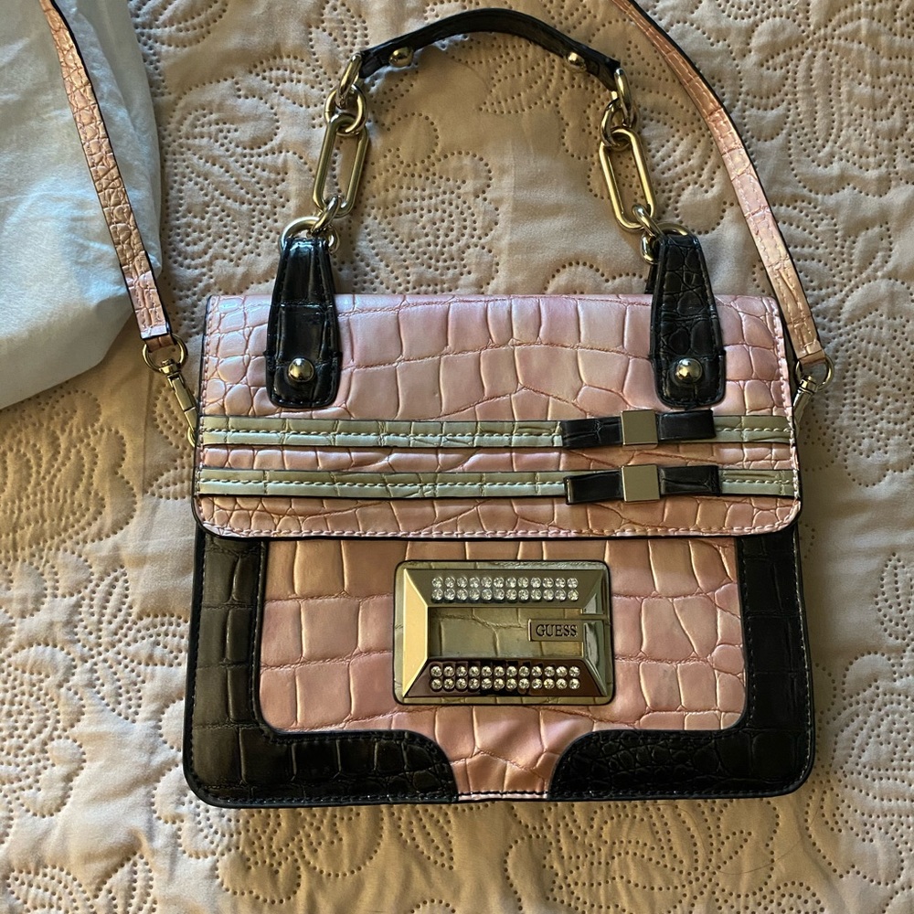Guess 90’s crocodile style faux leather hand/crossbody bag - Picture 5 of 16